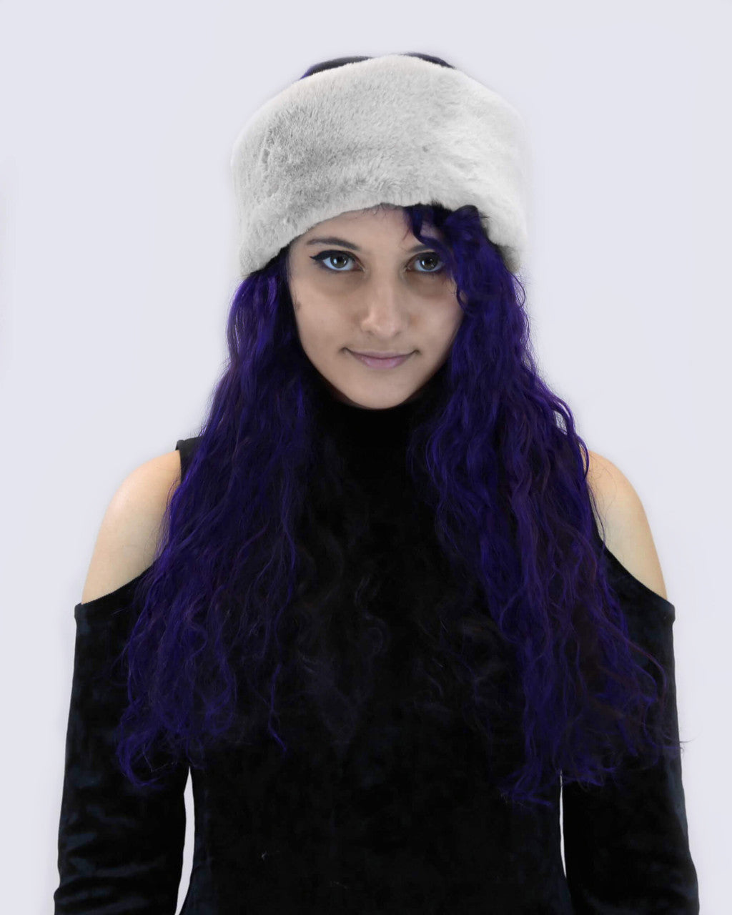 Faux rex rabbit Headband - Grey